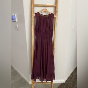 Abercrombie High Neck Midi Dress - Dark Purple / M
